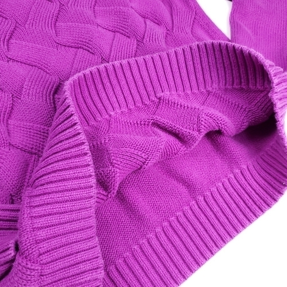 Lands End Purple Thick Knit Sweater Sz S ( 6 - 8 ) - Picture 9 of 13